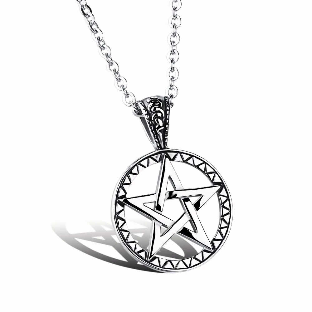Пентаграмма из нержавеющей стали кулон Пентакль Pegan Wiccan Witch средневековое
