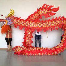 18 м длина шелковая ткань для печати китайский дракон танец Дракон Китайский народный фестиваль праздничный костюм