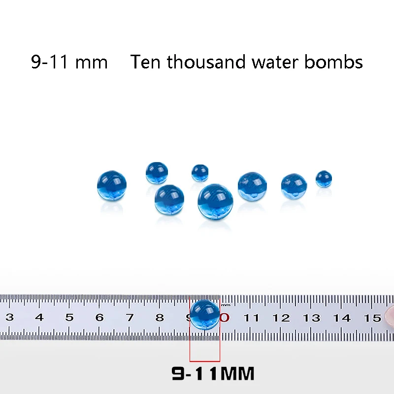 Детский игрушечный водный пистолет Хрустальная бомба Водяная бомба 10000 таблеток водопоглощающие эластичные водяные бусины 6-7-8-9-11-13 мм - Цвет: 9-11MM