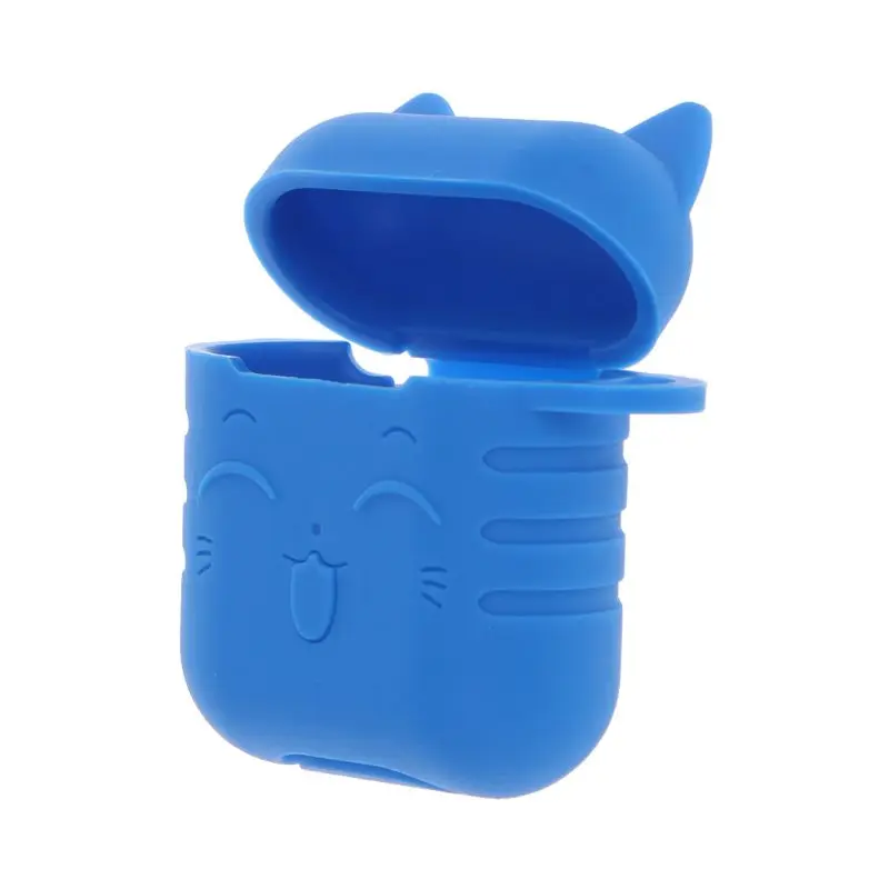 Cute Cat Shape Protective Cover Soft Silicone Skin Charging Case Buckle Accessories Waterproof Shockproof for Airpods Wireless B