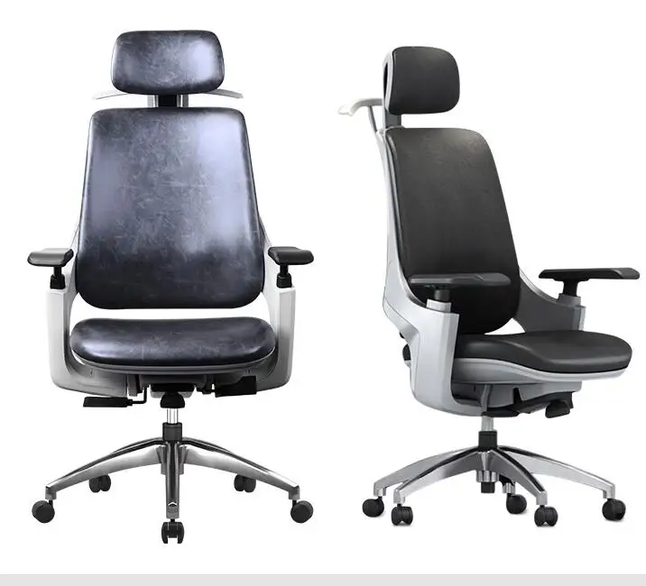 Leather boss chair reclining computer chair home modern minimalist conference chair designer office chair. -