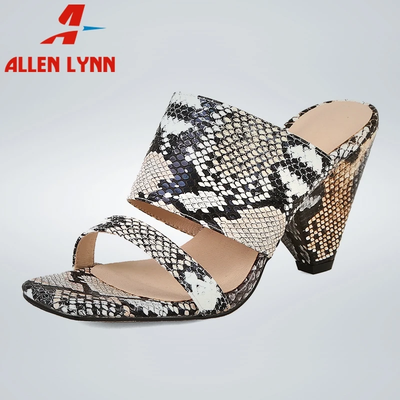 

ALLENLYNN Brand New Fashion Plus Size 32-44 Slip On Ladies High Heels Women Shoes Woman Casual Party Ol Luxury Summer Mules