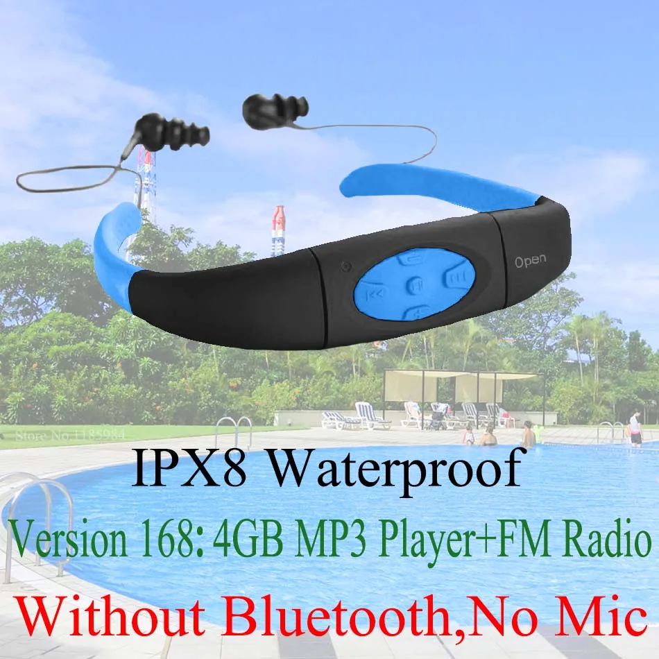 268 IPX8 водонепроницаемый Bluetooth 4,0; 168 4 ГБ 8 ГБ Водонепроницаемый MP3-плеер fm-радио) Плавание ming Дайвинг подводный Спорт Плавание Наушники - Цвет: 168 ( 4GB MP3 D )