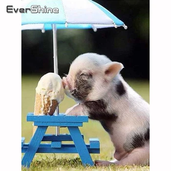 

Evershine Diamond Painting Piggy Beads Full Set Diamond Embroidery Animal Rhinestone Picture Cross Stitch Kit Diamond Mosaic Art