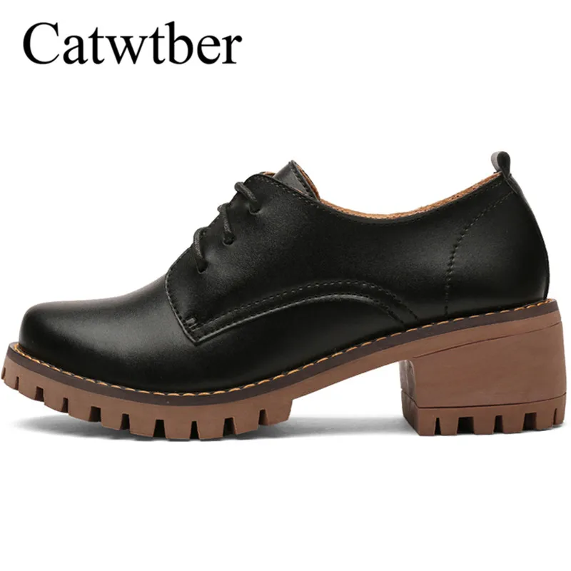 

Catwtber Fashion Woman Spring Autumn Flat Oxfords Shoes British Style Vintage Shoes Soft PU Leather Red Casual Retro Brogues
