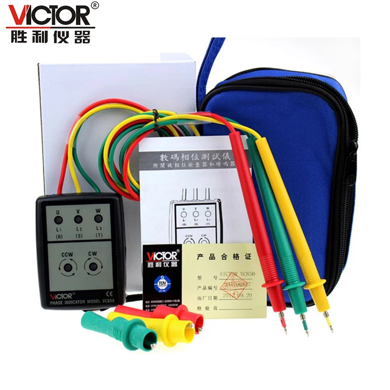 1 шт. Виктор VC850 3 чередования фаз индикатор тестер 200~ 480V проверки метр светодиодный+ зуммер