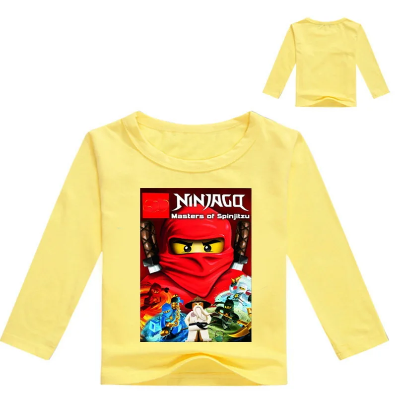 Boys Clothing Ninja Ninjago Cartoon Kids Long Sleeves T-shirt Movie Print T shirt Tees Boy Girls children Tops Kid Costume - Цвет: color at picture