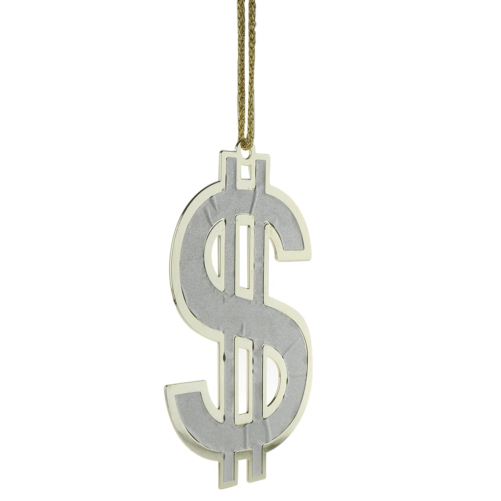 US Dollar Sign Pendant Necklace Hip Hop Jewlery Cosplay Hen Party Accessory