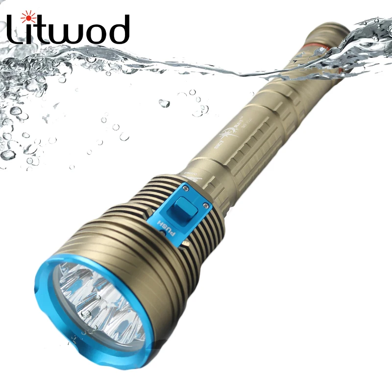 

Z20 DX9 10000 lumens Diving 9 Led Flashlight Swimming flashlight Light XML T6 Waterproof Torch Underwater 100m by 18650 Battery