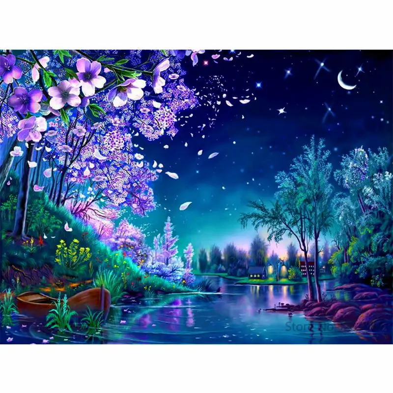 

CHUNXIA Framed DIY Painting By Numbers Landscape Acrylic Painting Modern Picture Home Decor For Living Room 40x50cm RA3233