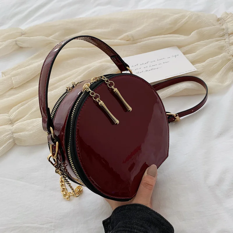 

Female Tote Bags For Women 2019 Quality PU Leather Luxury Handbags Designer Sac Main Ladies Round Chains Shoulder Messenger Bag