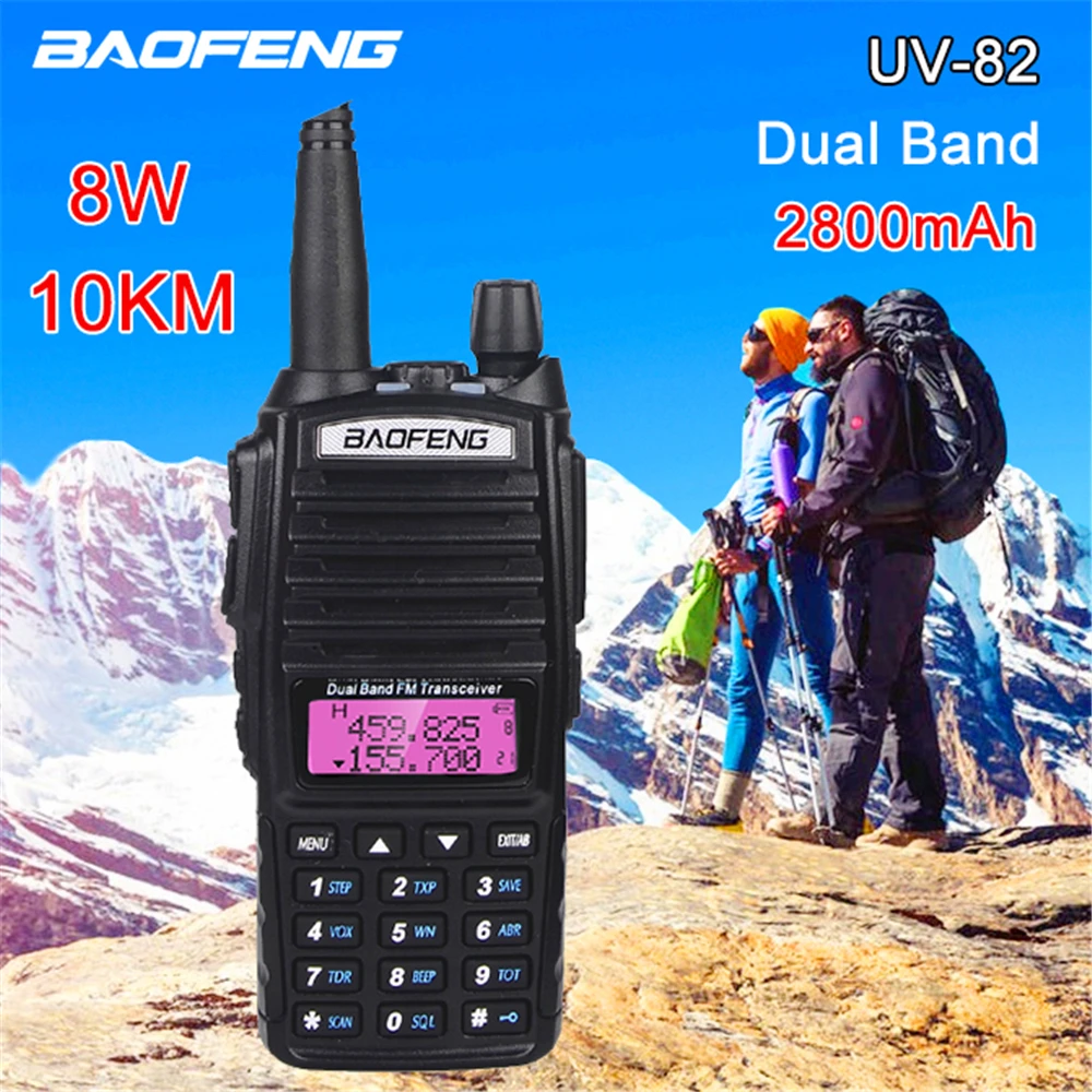 Baofeng UV-82 двухдиапазонный двухсторонний радиоприемник 8 Вт рация 10 км переносной CB Ham Радио/радиопередатчик ультравысоких частот UV82