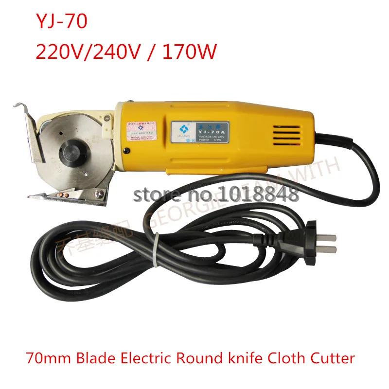 

1PC YJ-70,70mm Blade Electric Round Knife Cloth Cutter Fabric Cutting Machine 220V Round Knife Cutting Machine Freeshipping