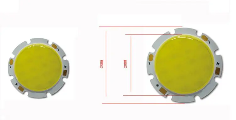 10 шт./лот COB 3 Вт 5 Вт 7 Вт 10 Вт led cob Чип 240-1200лм боковые 20-28мм точечные светильники чип на плате лампа прожектор освещение