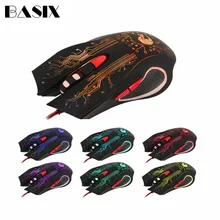 Basix игровой Мышь 6 Кнопка 5500 Точек на дюйм Usb проводной светодиодный оптическая компьютерная мышь Gamer мыши игра Профессиональный Mause для портативных ПК