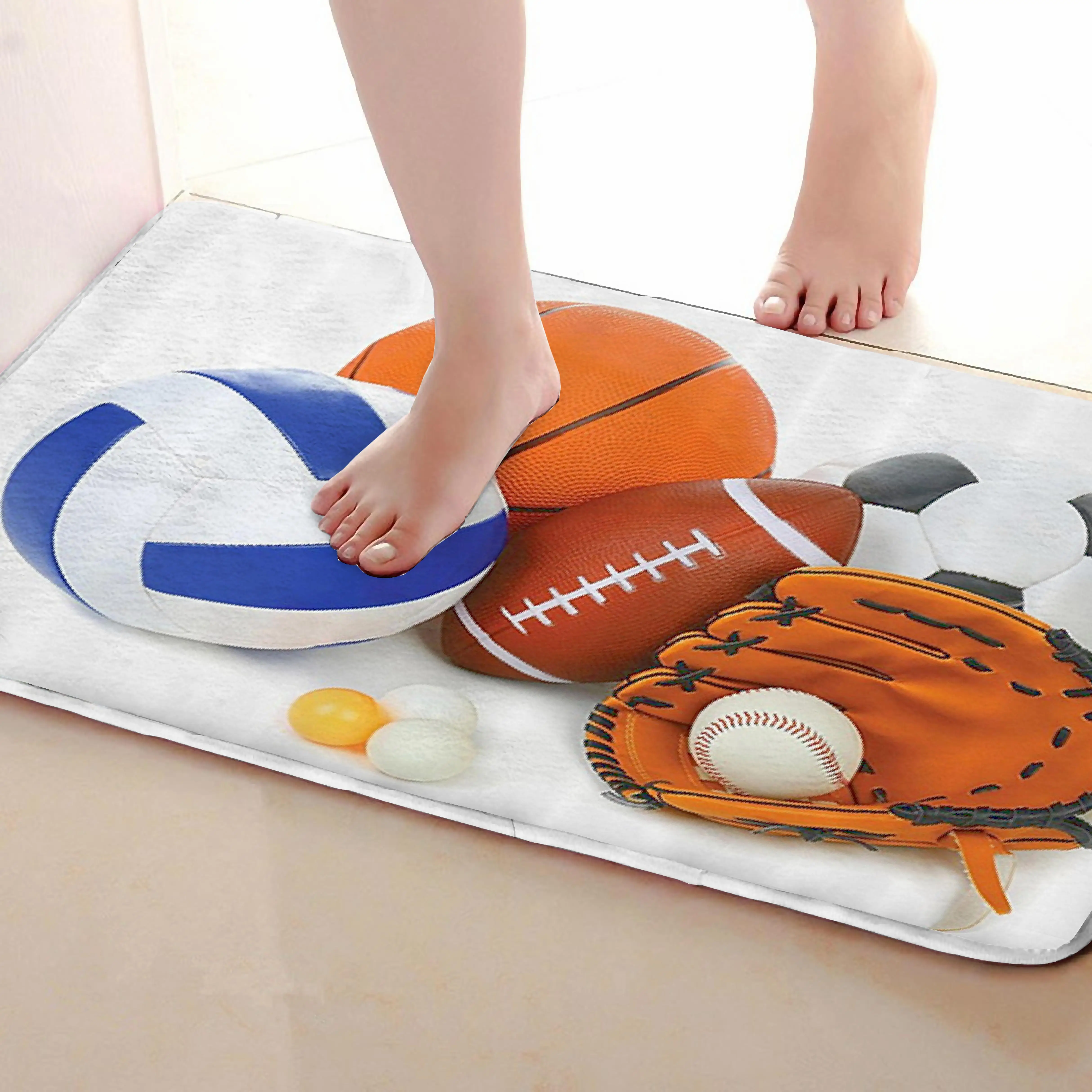 Мяч стиль коврик для ванной комнаты, смешной Противоскользящий коврик для ванной, занавески для душа s аксессуары, соответствующие вашей душевой занавеске