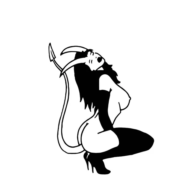 Sexy Demon Girls Nude - Yjzt 10.6*13.2cm Silhouttte Naked Hot Demon Lady Decal Black/silver Popular  Style Car Sticker Vinyl C20-1136 - Car Stickers - AliExpress