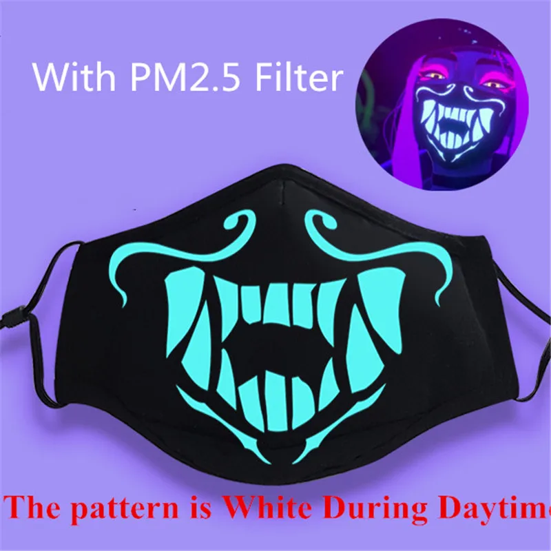 

New Game LOL Legends KDA K/DA Group Akali Assassin Cosplay Face Mask Night Lights Luminous Cosplay Props Gifts