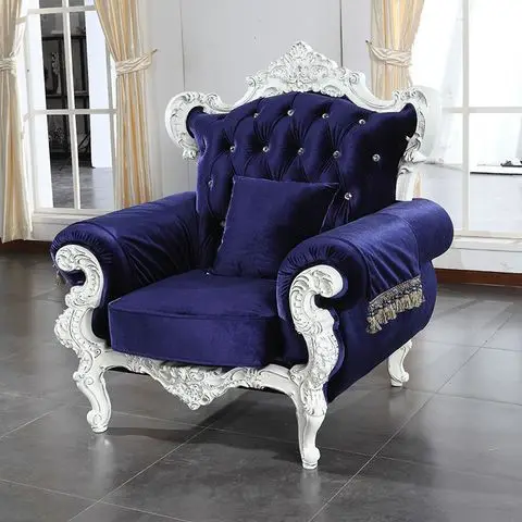 Европейский классический стиль Вилла гостиной диван наборы дуб резьба по дереву с из флоковой ткани Обложка L42 - Цвет: 1 seat