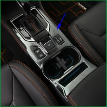 Car Accessories For SUBARU XV 2018 LHD Interior Stainless steel Gear Shift Panel Water Cup Frame Cover Sticker Trim Car styling