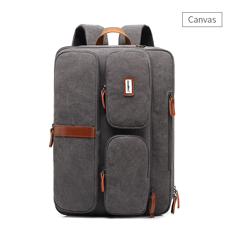 17,3 винтажные мужские портфели, Офисная сумка для ноутбука, мужская сумка-трансформер, деловая многофункциональная сумка для компьютера, дорожная сумка-тоут XA229 - Цвет: Gray canvas