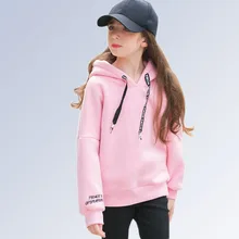 Teenage Girl Hoodies Winter Candy Color Sweatshirt Sweater With Fleece Hooded Kid Clothes 6 7 8 9 10 11 12 13 14 15 16 Years Old kids sweater for girls sweaters spring autumn child clothes winter 2018 children sweater size 45 6 7 8 9 10 11 12 13 14 15 years