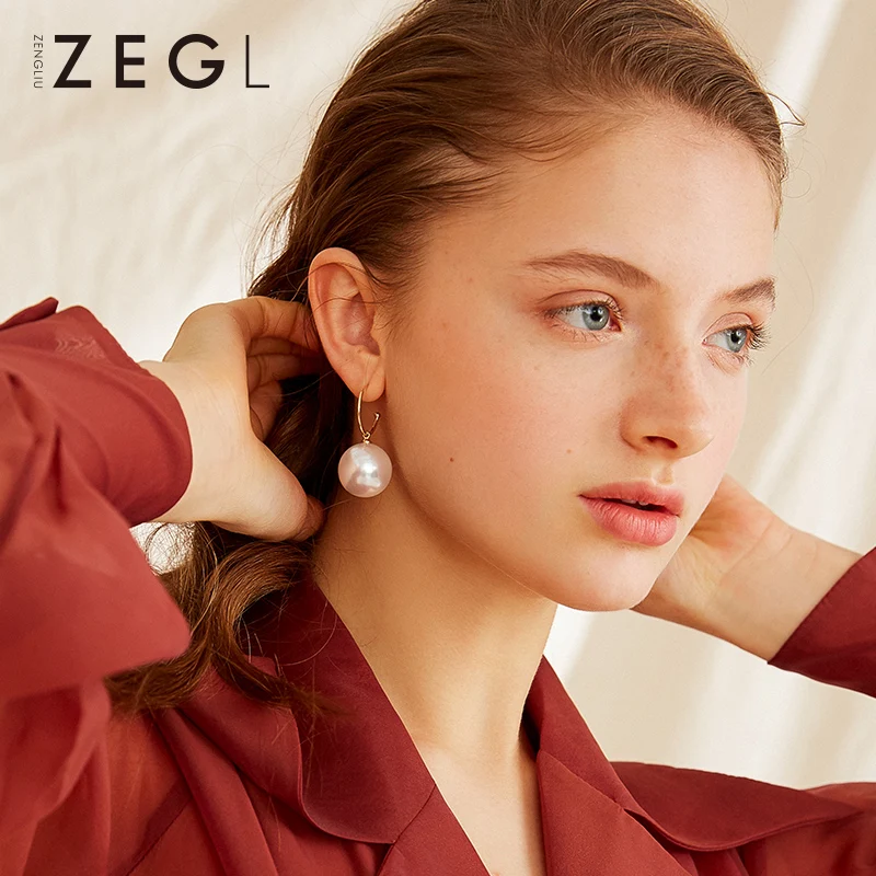 Женские банкетные серьги ZEGL925 с красным ухом|Серьги| |
