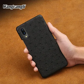 

Wangcangli Genuine Leather phone case for VIVO X21 rare ostrich skin phone protection case for vivo x5 x6 x7 x9 x9s