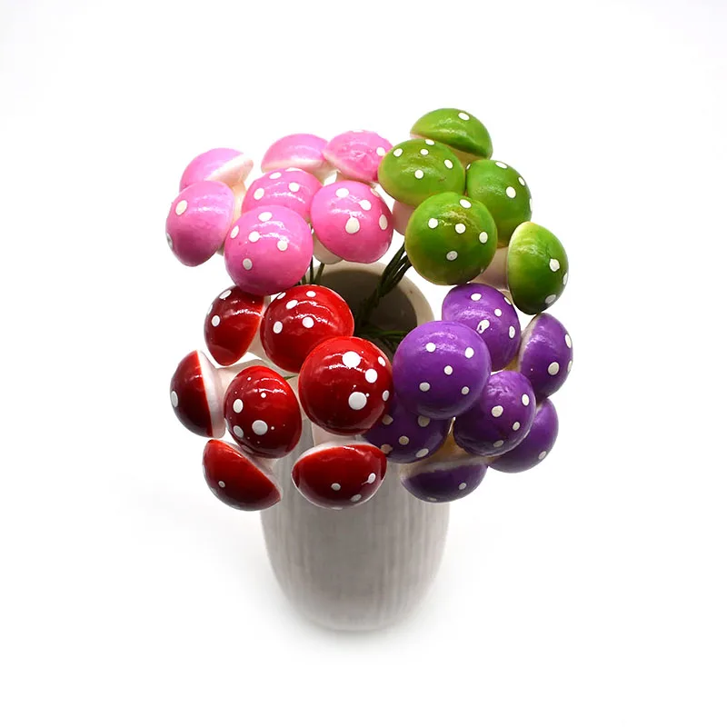 

30Pcs 2*3 Mini Artificial Foam Mushroom Plant Flowers For Graden Fungus Decoration DIY Wreath Gift Scrapbooking Craft