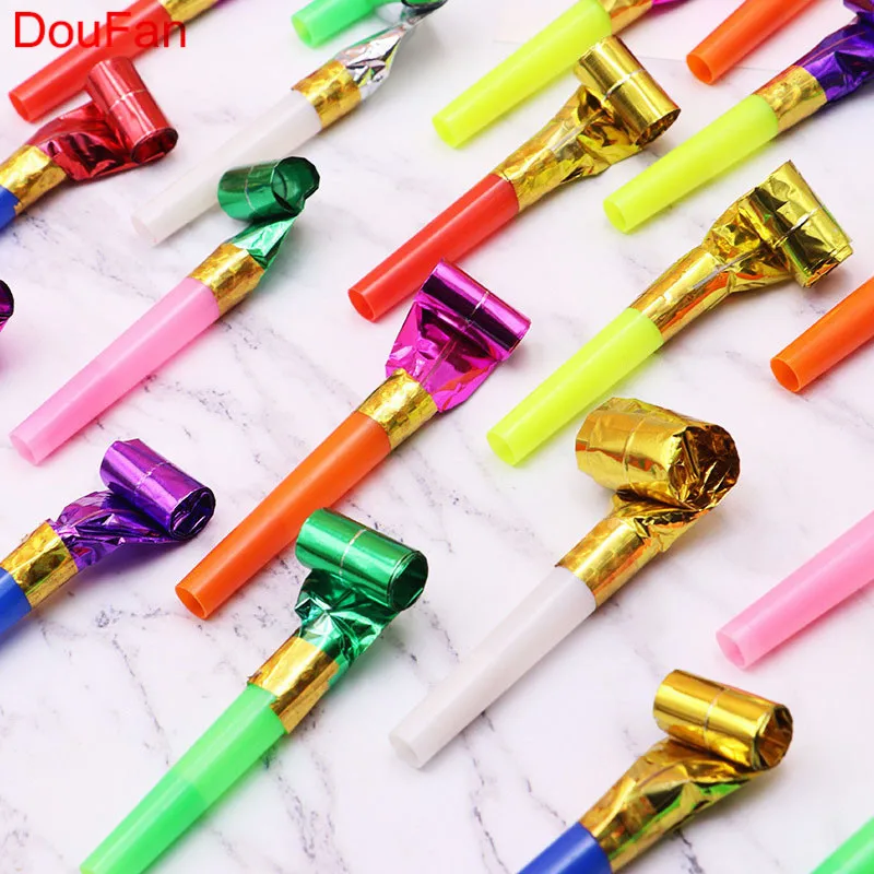 DouFan 6pcs Noise Maker Birthday Party Horn New Year Noisemaker Blowout