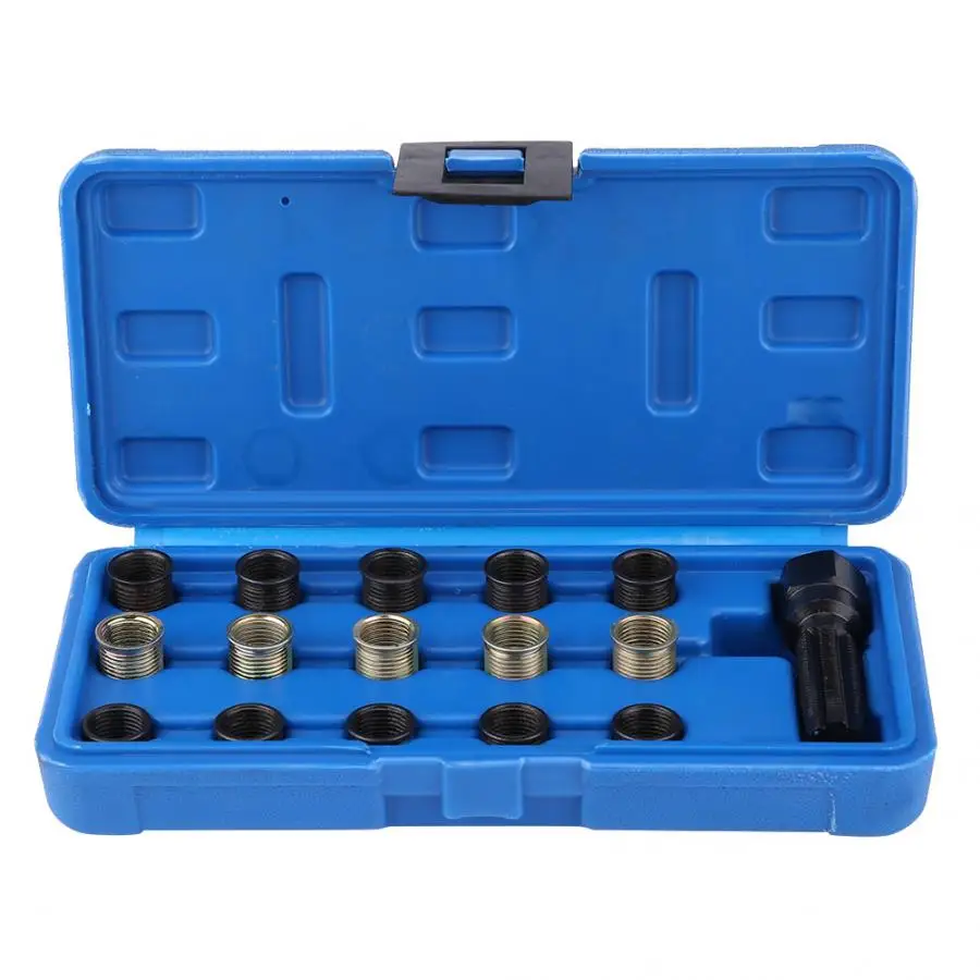 

Useful hand Tool set 16Pcs 14mm x 1.25 Spark Plug Thread Repair Tool Kit M16 Tap W/ Portable Case Household Tool Set