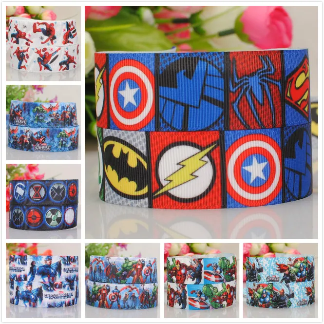 10/50/100 ярдов 1 &quot25 мм лента мстителя фильма печатная grosgrain мультфильм бесплатная