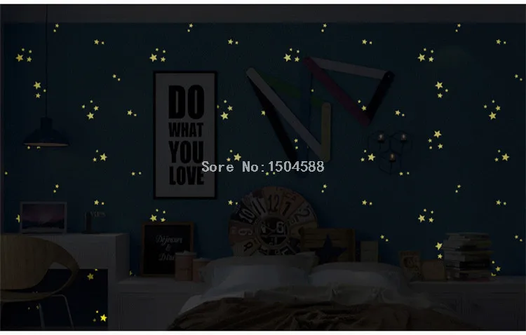 3D мультфильм детская комната нетканые флуоресцентные обои современные мальчики и девочки спальня светящаяся звезда небо крыша стены бумаги в рулонах