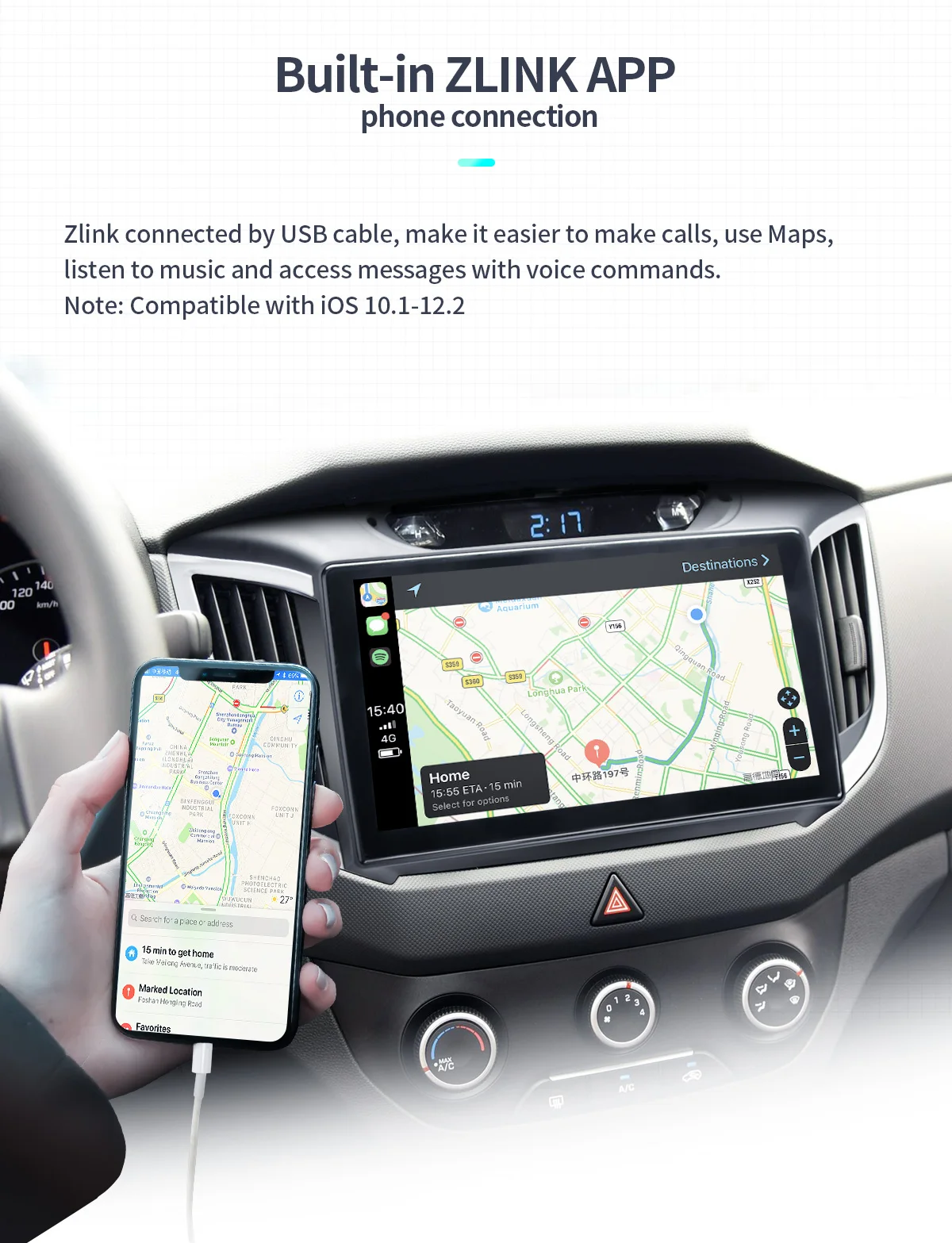 Top Android 8.1 octa core 64GB JOYING 10.1 inch 4G HD car dvd gps stereo for HYUNDAI IX25 CRETA radio video audio multimedia player 12