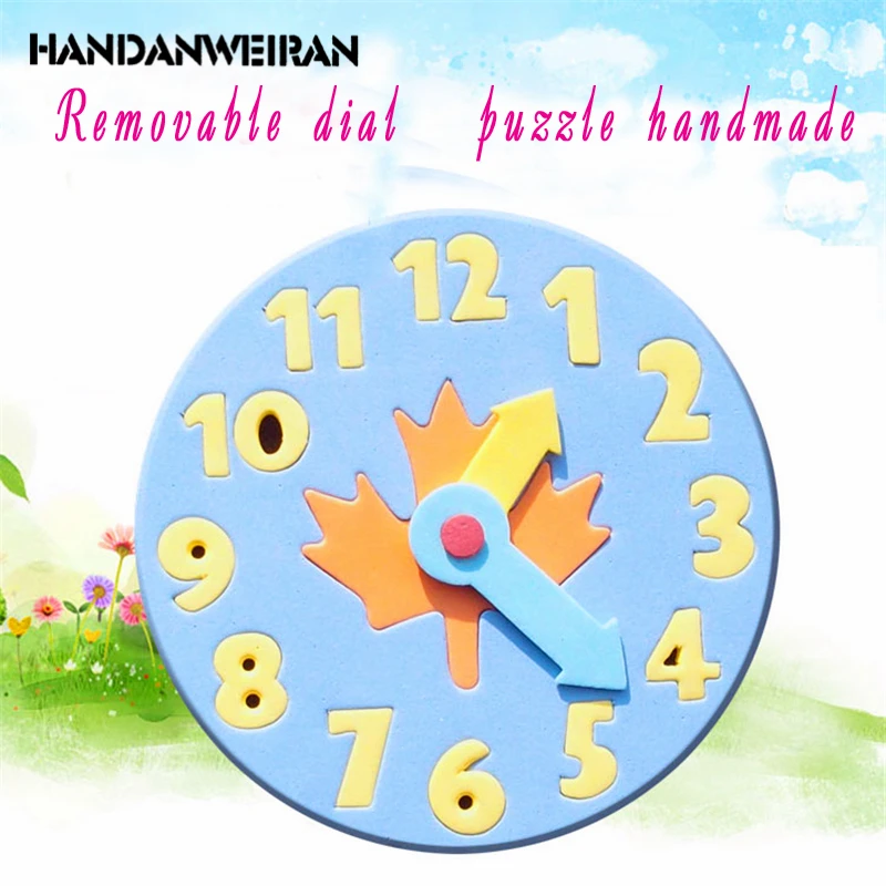 

HANDANWEIRAN 2017 NEW Baby Kids EVA Foam Toys Clock Number Puzzle Baby Brain Development Toy Gifts Random Color Wholesale+Retail