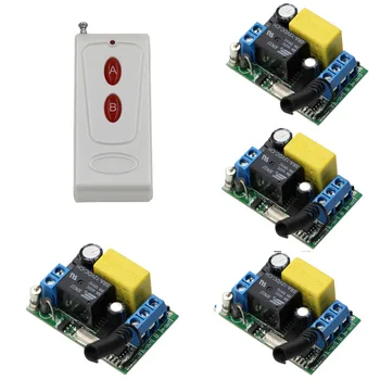 

5pcs/set Wireless Remote Control Switch System AC220V 1CH Lighting Switches Remote ON OFF Light Lamp 4Receiver and 1Transmitter