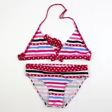 Комплект бикини для девочек, купальный костюм в полоску для девочек, купальный костюм для детей, Детский раздельный купальник из двух предметов, пляжная одежда