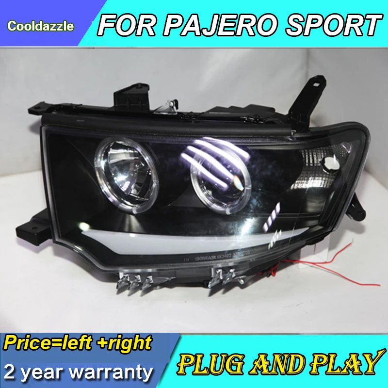 Для Mitsubishi Pajero Sport Montero Nativa Dakar CCFL фара с ангельскими глазами 2009 2010 2011 2012 2013 2014