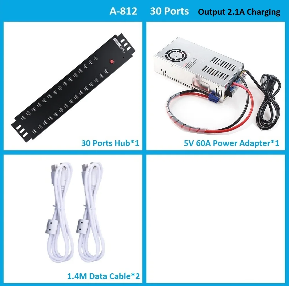 Sipolar Новое поступление 28/30/32 Порты и разъёмы 1A 1.5A 2.1A USB 2,0 Зарядное устройство концентратор промышленного мульти Порты концентратор телефон таблетки для передачи информации и зарядки устройства концентратор - Цвет: 30 Port A-812