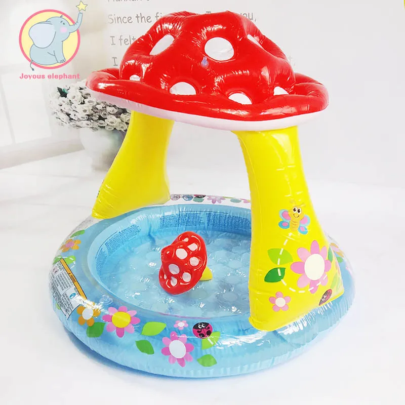 

Inflatable mushroom shaped Safety Baby Kids Swimming Ring Pool PVC Toy Float Boat Seat Float Adjustable Parasol pool games