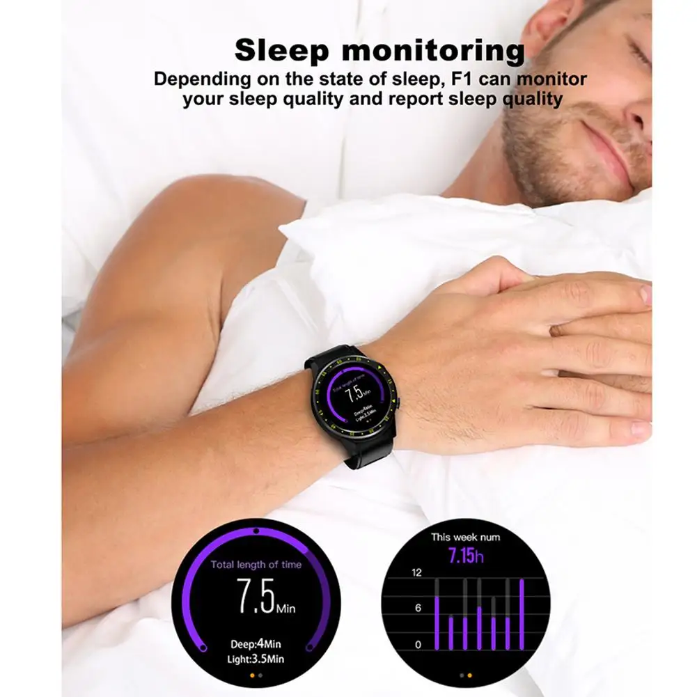 F1 1,3 Смарт-часы Bluetooth 4,0 ips сенсорный экран Смарт-браслет gps спортивные умные часы монитор сердечного ритма Поддержка FM TF карта
