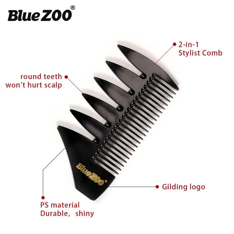 

2-in-1 Stylist Oil Head Comb Doubled-sided Short Insert Combs Large Round Teeth Bottom Comb Plate Hair Brush Hair Styling Tools