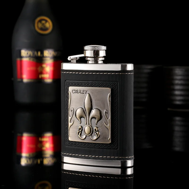

Mini 4oz Portable Stainless Steel Whisky Hip Flask Set Metal Funnel Alcohol matara Classic Avatar Design Best Man Gift Package