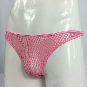 

Sexy Mens string Thong Underwear Pouch Eyelet Net White T326A