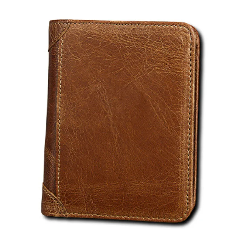 

YISHEN Genuine Leather Men Short Wallet Casual Protected RFID Card Holder Male Purse Trifold Male Purse Small Men Wallet MDN8220