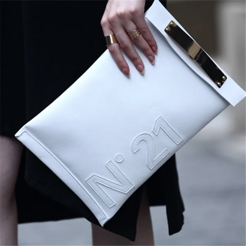  New 2016 Street Style Clutch Small Women Leather Handbags Designer Letter Women Bag Causal Envelope Evening Clutch Purse 