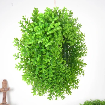 

Simulation Green Leaf Garland Grass Ring Wall Hanging Lily Grass Ring Cross River Dragon Grass Ring Wedding Decoration Wreath