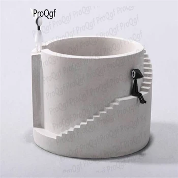 

Prodgf 1Pcs A Set grey color round with stair concrete