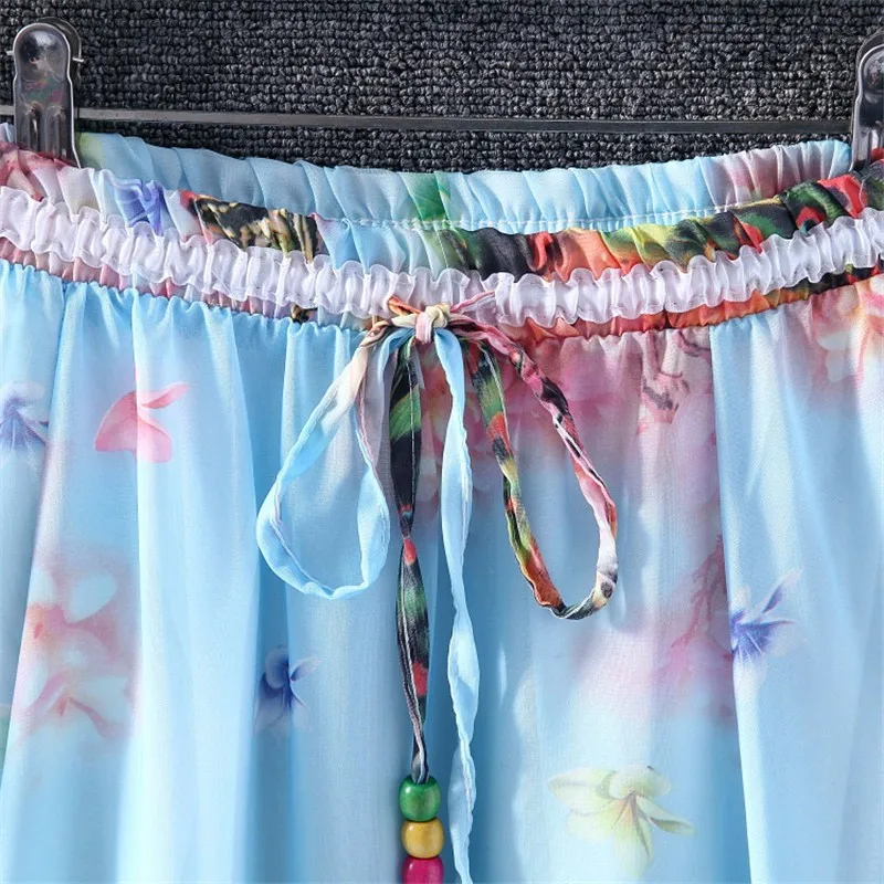 Harajuku Винтаж Макси юбки для женщин для Твердые Boho шифон Saia Longa Лето Тюль повседневное богемные длинные юбки женская одежда