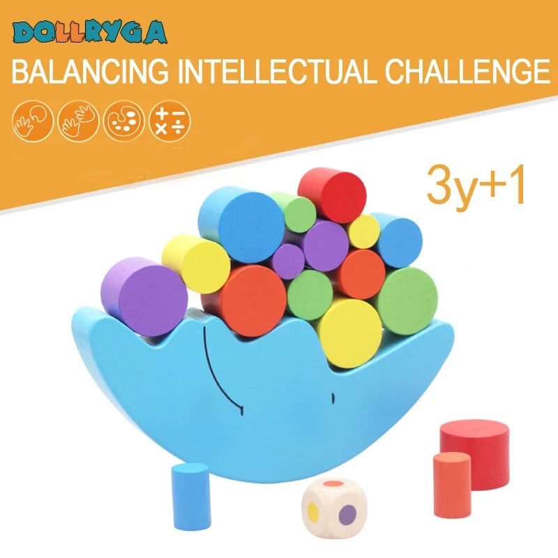 

DIY Wooden Blocks Early Childhood Educational Control Balancer Blocks Wooden Rainbow Improve IQ Kid Gift Free Shipping DOLLRYGA